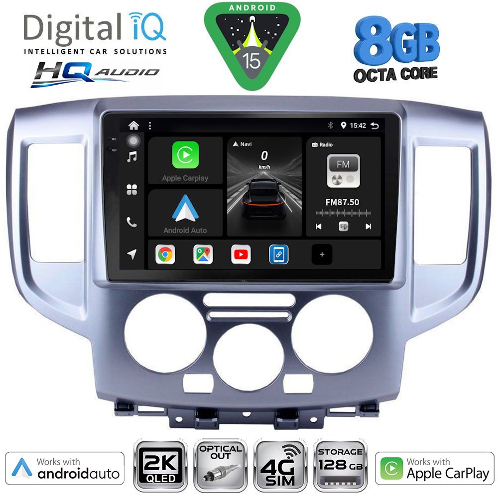 Βλησαρούλης Car Center - DIGITAL IQ BXK 20458SL_CPAA (9inc) MULTIMEDIA TABLET for NISSAN NV 200 mod. 2009-2020 (SILVER)