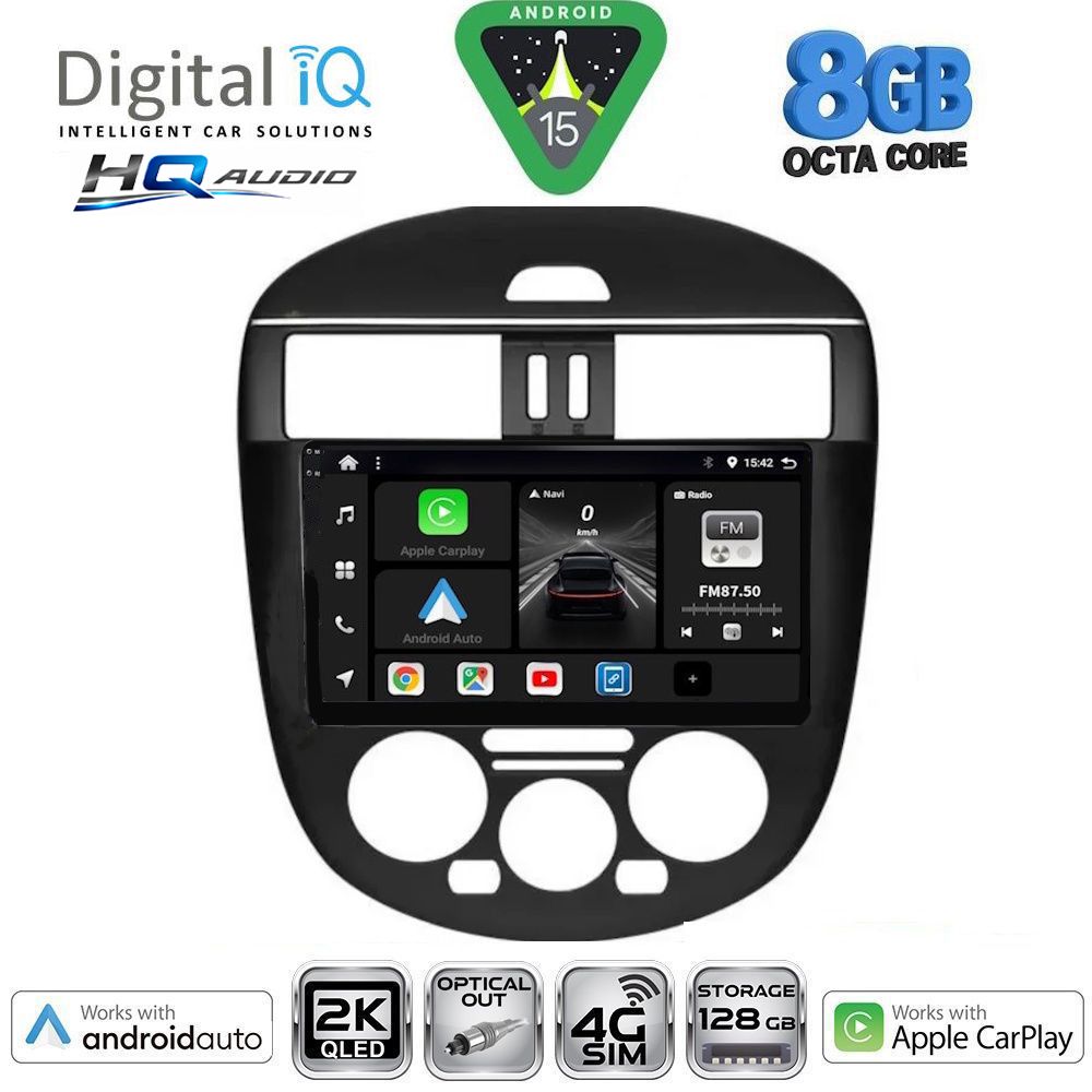 Βλησαρούλης Car Center - DIGITAL IQ BXK 20465AC_CPAA (9inc) MULTIMEDIA TABLET for NISSAN TIIDA mod. 2013-2023 with A/C