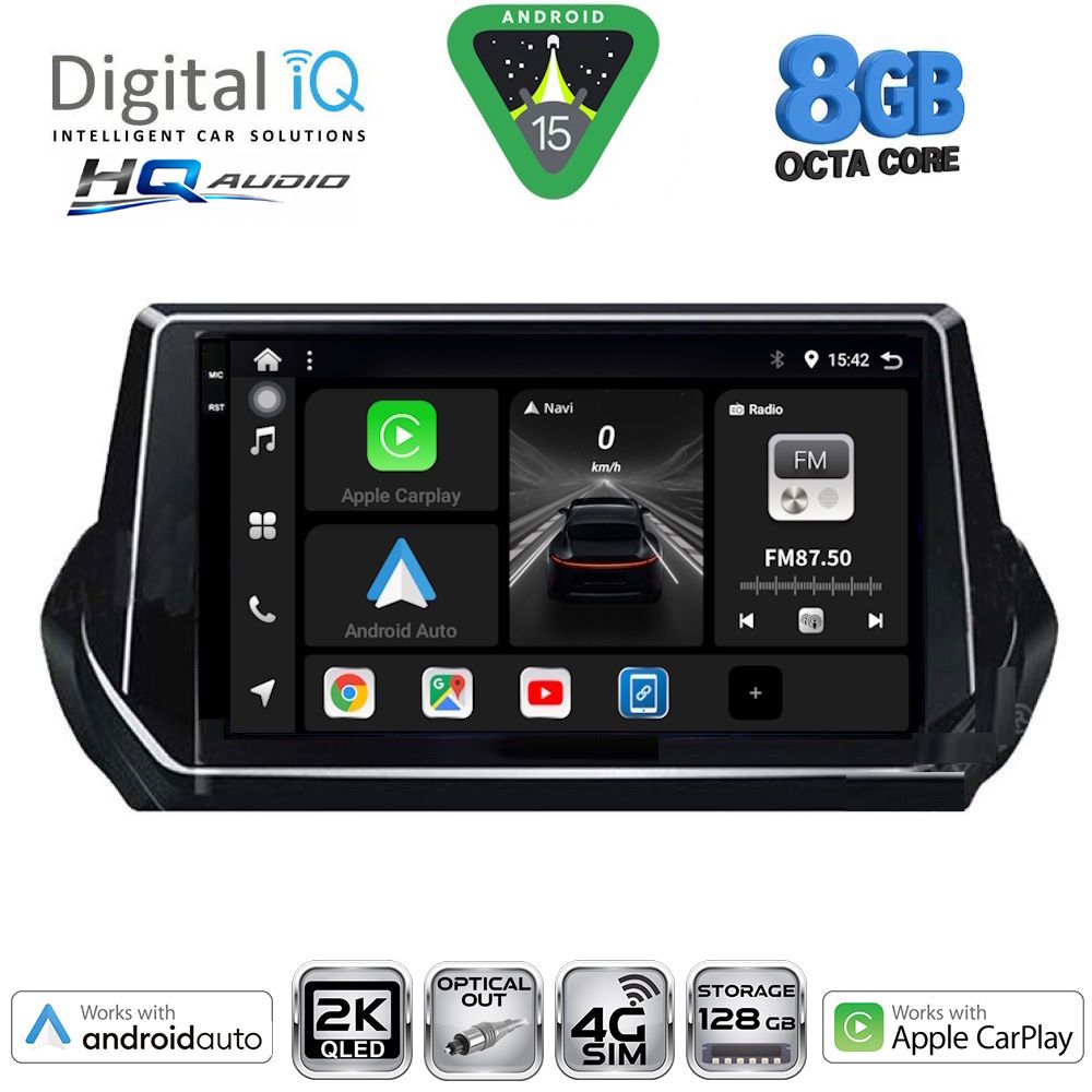 Βλησαρούλης Car Center - DIGITAL IQ BXK 20509_CPAA (9inc) MULTIMEDIA TABLET for PEUGEOT 208 – 2008 mod. 2021>
