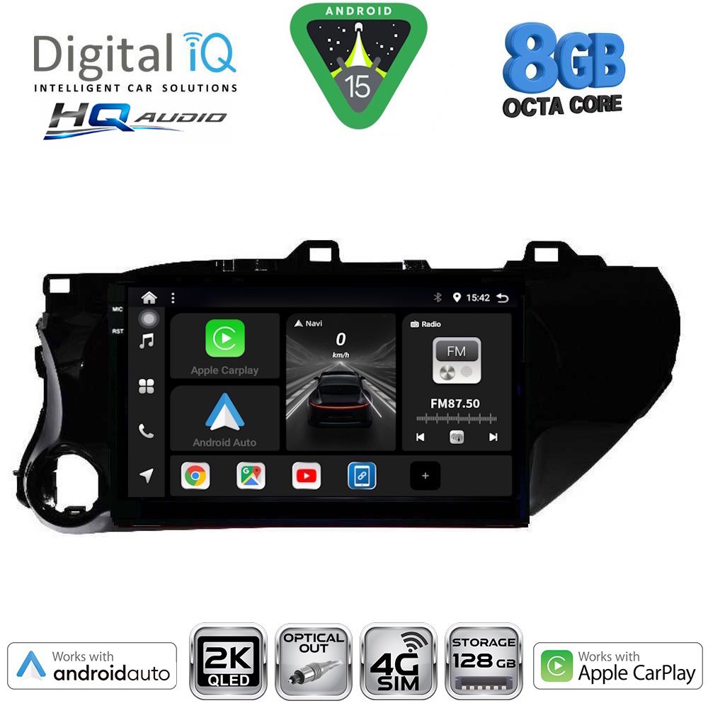 Βλησαρούλης Car Center - DIGITAL IQ BXK 20721_CPAA (10inc) MULTIMEDIA TABLET for TOYOTA HILUX mod. 2017-2026