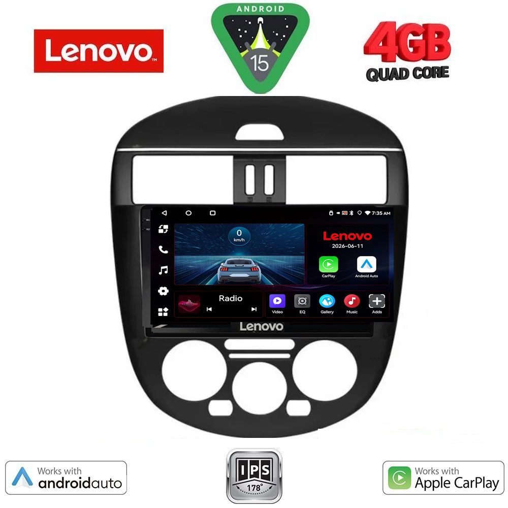 Βλησαρούλης Car Center - LENOVO LVE 8465AC_CPAA (9inc) MULTIMEDIA TABLET for NISSAN TIIDA mod. 2013-2023 with A/C