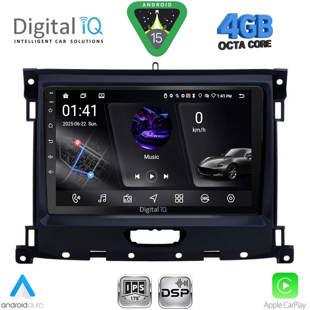 Βλησαρούλης Car Center - DIGITAL IQ RSG 6173_CPA (9inc) MULTIMEDIA TABLET for FORD RANGER mod. 2018-2023