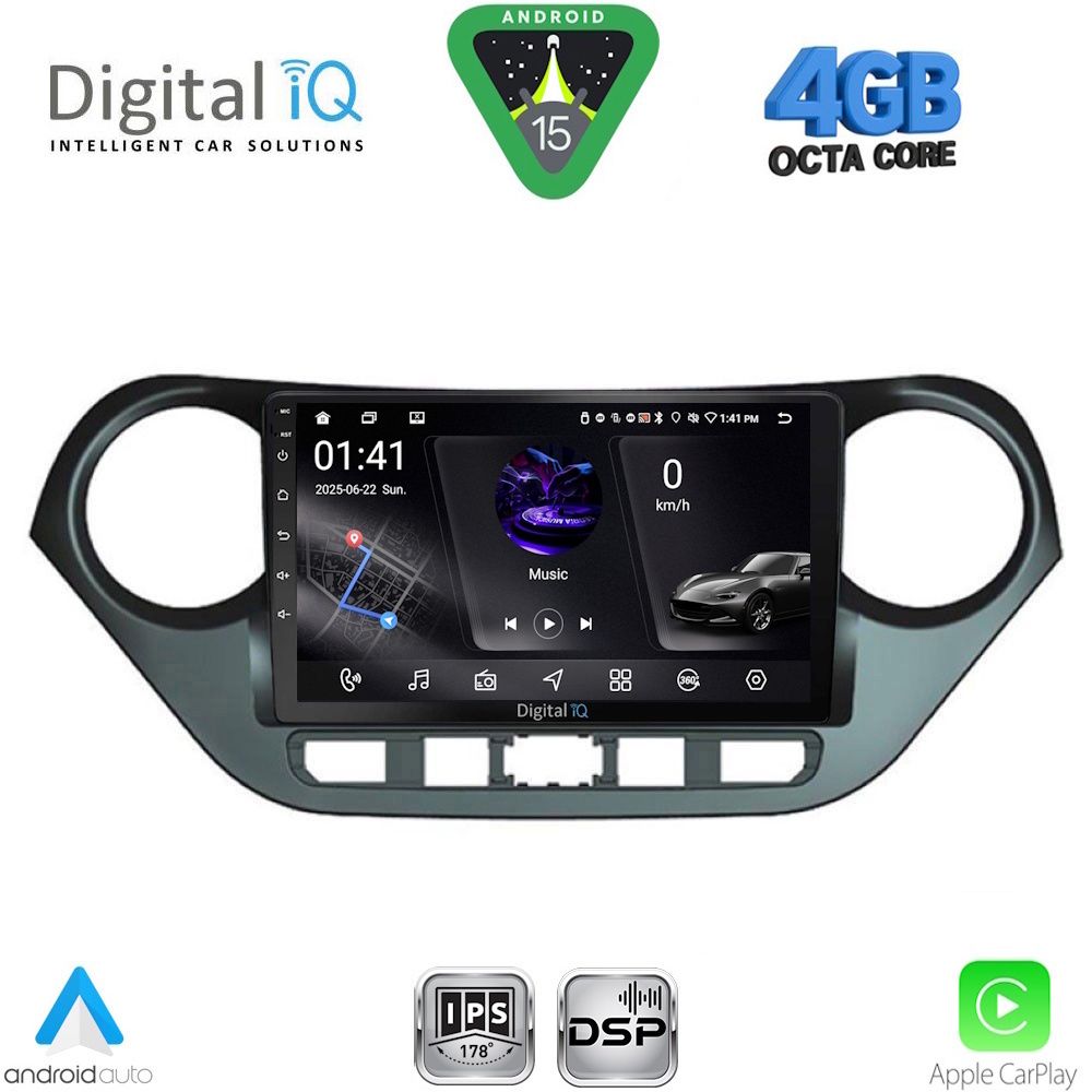 Βλησαρούλης Car Center - DIGITAL IQ RSG 6224_CPA (9inc) MULTIMEDIA TABLET for HYUNDAI i10 mod. 2014-2020