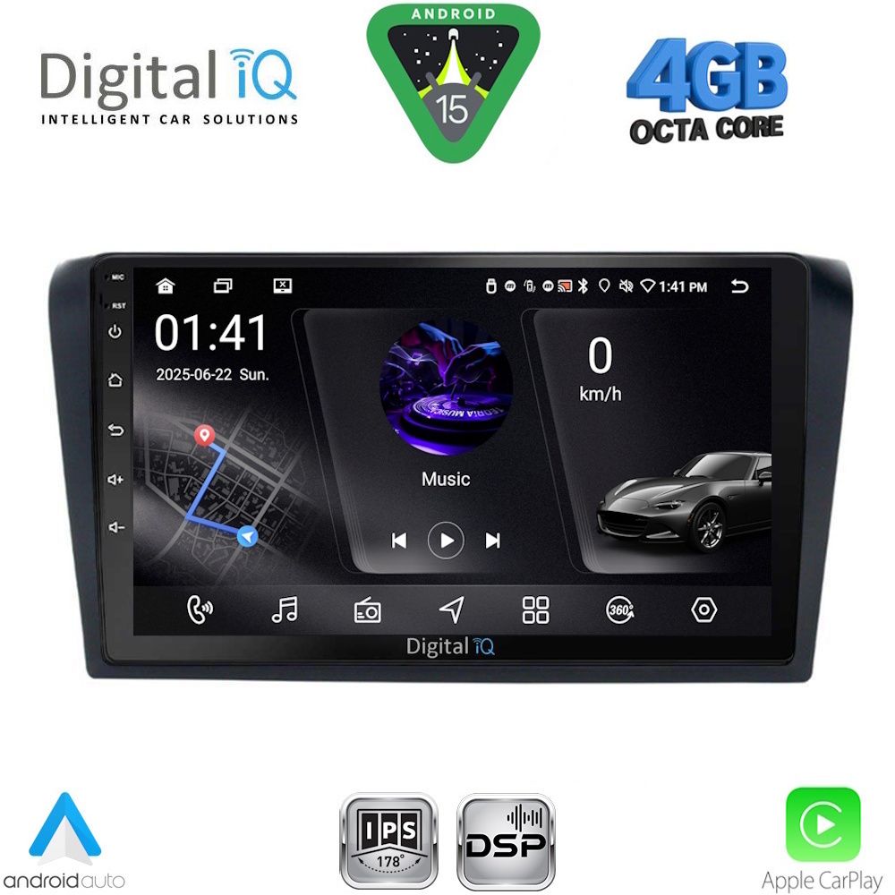 Βλησαρούλης Car Center - DIGITAL IQ RSG 6365_CPA (9inc) MULTIMEDIA TABLET for MAZDA 3 mod. 2003-2008