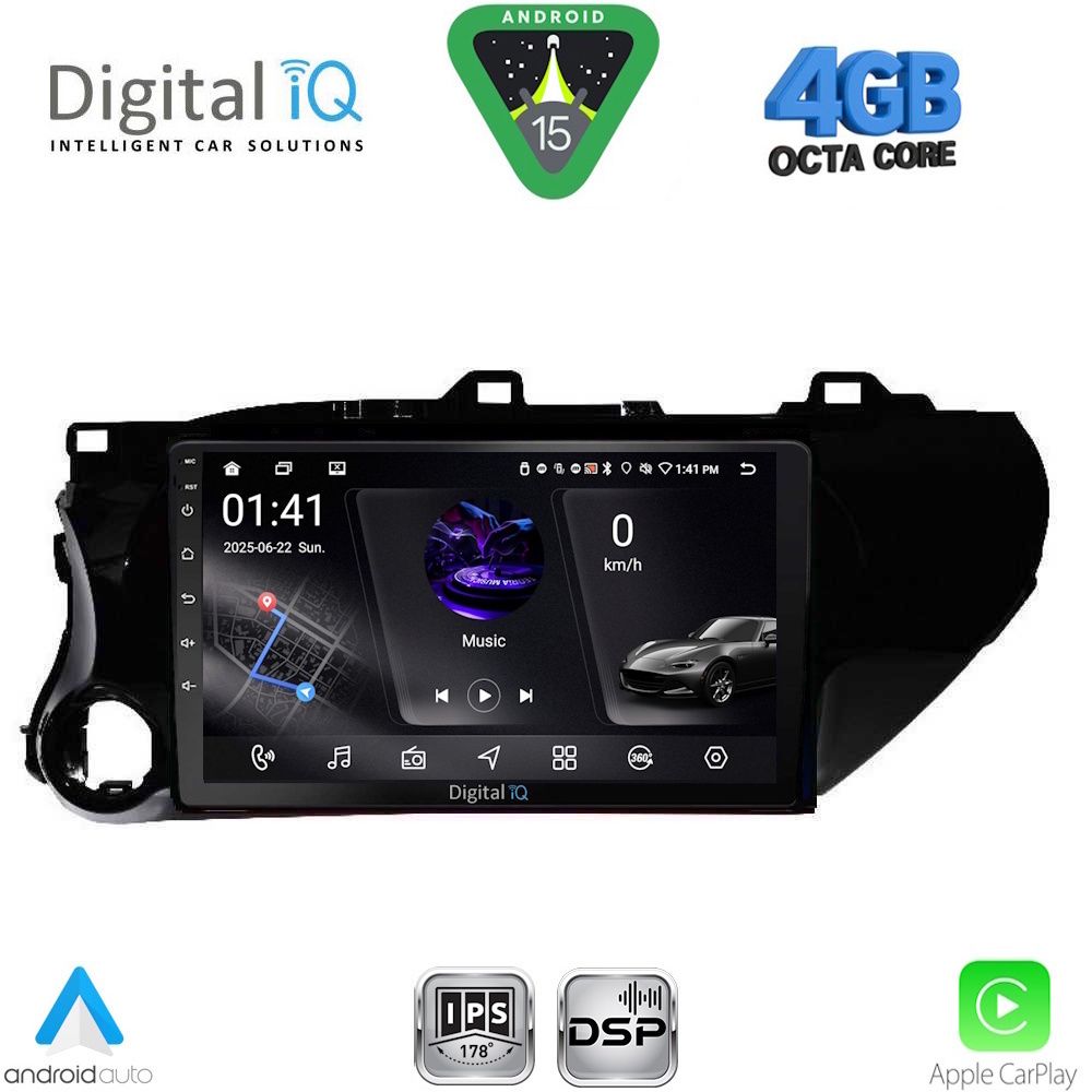 Βλησαρούλης Car Center - DIGITAL IQ RSG 6721_CPA (10inc) MULTIMEDIA TABLET for TOYOTA HILUX mod. 2017-2026
