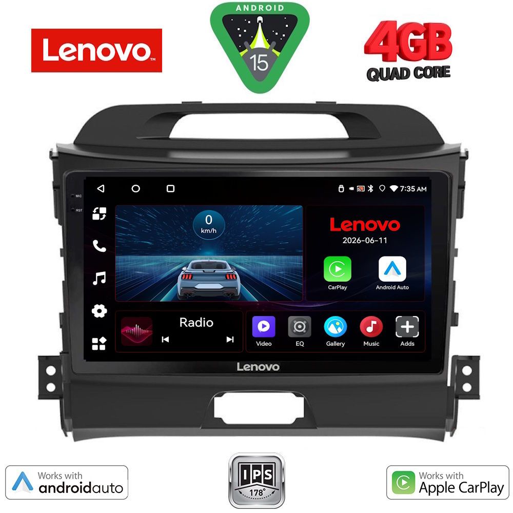 Βλησαρούλης Car Center - LENOVO LVE 8325_CPAA (9inc) MULTIMEDIA TABLET for KIA SPORTAGE mod. 2010-2015
