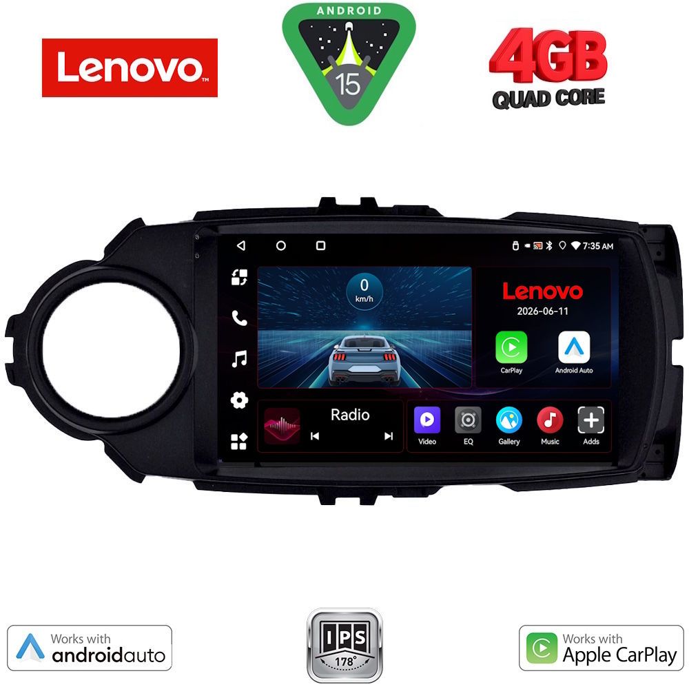 Βλησαρούλης Car Center - LENOVO LVE 8737FL_CPAA (9inc) MULTIMEDIA TABLET for TOYOTA YARIS mod. 2015-2020
